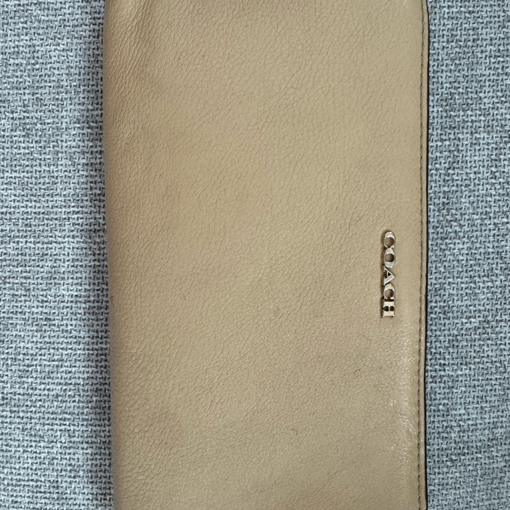 Coach Beige Leather Wristlet